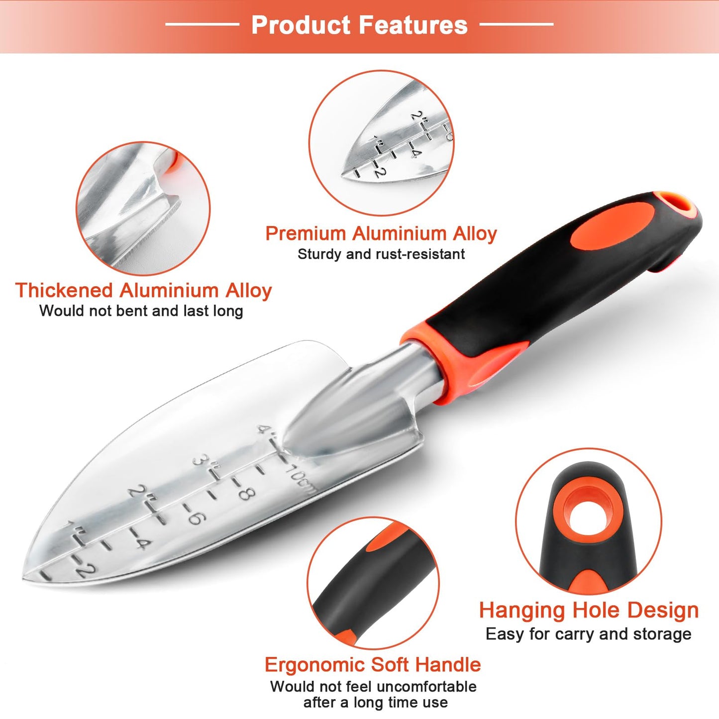 Garden Shovel Trowel Garden Tool Set, 2 Pack Heavy Duty Gardening Tools Set Include Wide Garden