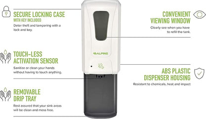 Alpine Automatic Hand Sanitizer Dispenser - Touchless Soap Dispenser with Drip Tray for Restaurant, Hospital, School, Hotel, Kitchen and Bathroom -1200mL Foam