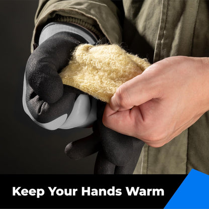 100% Waterproof Gloves for Men and Women, Winter Work Gloves for Cold Weather, Touchsreen, Thermal Insulated Freezer Gloves, With Grip, Grey, Large