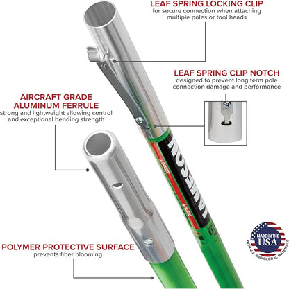 Jameson LS-Series Hollow Core Landscaping Tree Trimming Kit | 16” Barracuda Saw Blade | 18-Foot Reach | Fiberglass Poles with Leaf Spring Locking Buttons | Tree Pruning & Trimming Tool