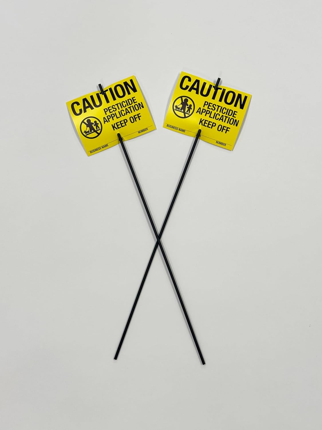 Great Lakes Marking Products Lawn Treatment Application Stakes & MASSACHUSETTS Signs (Economy Style Stake / 1,000 pc. Pack), Black, Yellow, White