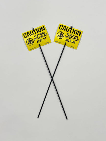Great Lakes Marking Products Lawn Treatment Application Stakes & MASSACHUSETTS Signs (Economy Style Stake / 1,000 pc. Pack), Black, Yellow, White