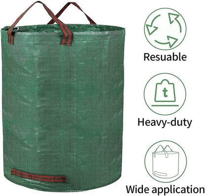 3-Pack 32 Gallon Garden Waste Bag Leaf Bags Reusable Heavy Duty Waste Bags Perfect for Garden, Lawn, Leaf/Leaves, Yard Debris Storage and Garden Accessories
