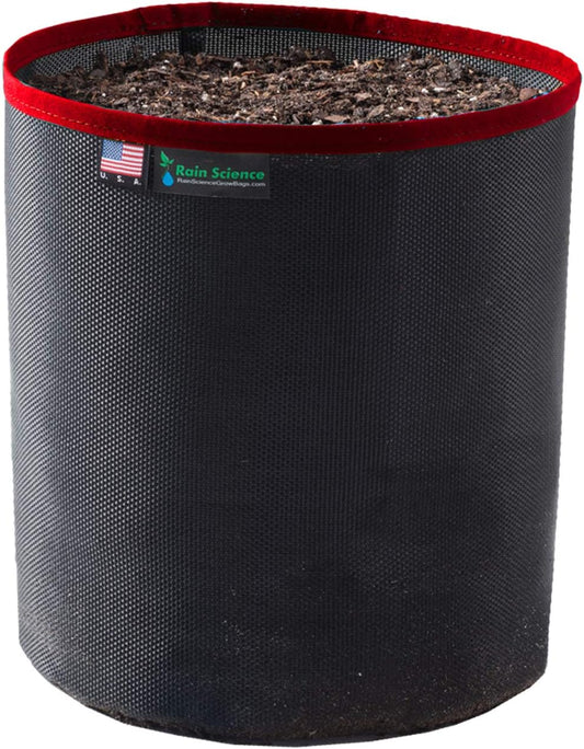 Grow Bag 2 Gallon, Planting Pots - Colorful Plant Grow Bags Pots Gardening Vegetable - Air Pruning Mesh Fabric Plant Container - (Black/Red)