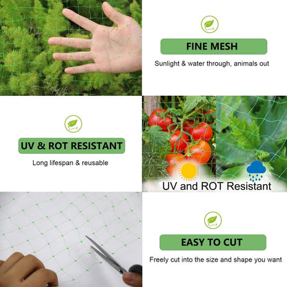 Garden Netting, 7 x 100 FT Bird Netting for Garden Protection, Green Deer Netting for Plants Fruit Trees Vegetables from Birds, Squirrels, Other Animals