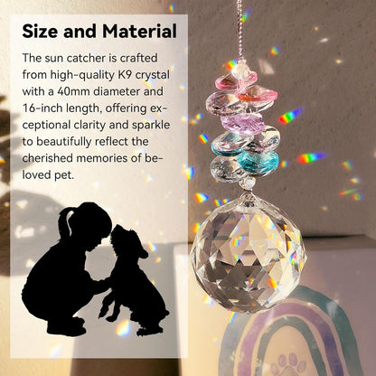Cat Memorial Suncatcher - Lost of Cat Bereavement Gift Idea, Pet Loss Sympathy Gifts, Thoughtful Cats Remembrance Sun Catcher, Passing Away Remembrance Memory Gift