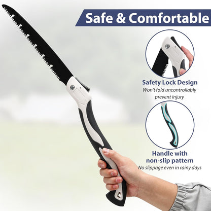 Folding Hand Saw, Garden Pruning Hacksaw Yard Tools,Pruners for Tree Trimming,14" Silky Branch Cutter for Wood Cutting,Camping Saw,Survival Tools
