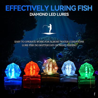 LED Underwater Fishing Lures，LED Lighted Bait Flasher，Deep Drop Fishing Lures，Fish Eye Attractive Light Bait Lure Lamp 5PCS