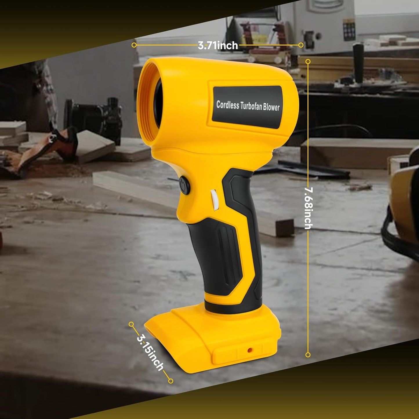 Electric Cordless Turbo Fan Blower, Leaf Blower for Dewalt 20V Battery, 130000RPM Handheld Jet Fan, Variable Wind Speed, for Cleaning and Drying (Battery Not Included)