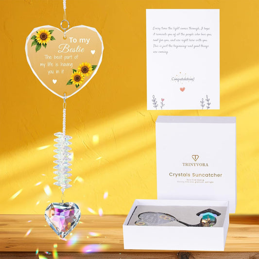 Bestie Gifts,Crystal Suncatcher Gifts for Bestie Birthday,Sisters Gifts from Sister, Best Friend