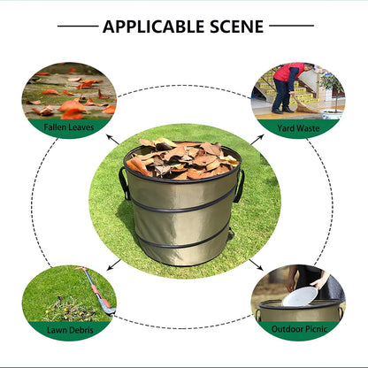 Camping Trash Can, Pop-Up Trash Can/Recycle Bin, Car Garbage Can,Reusable Outdoor Trash Garden Yard Trash Bag Foldable Camping Recycling Bin (Green10gallons)