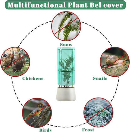 2Pcs Garden Plant Protectors,22.44 ''H × 9.45" w Reusable Seedling Plant Protector Covers for Protection Against Sun, Frost, Snails etc.