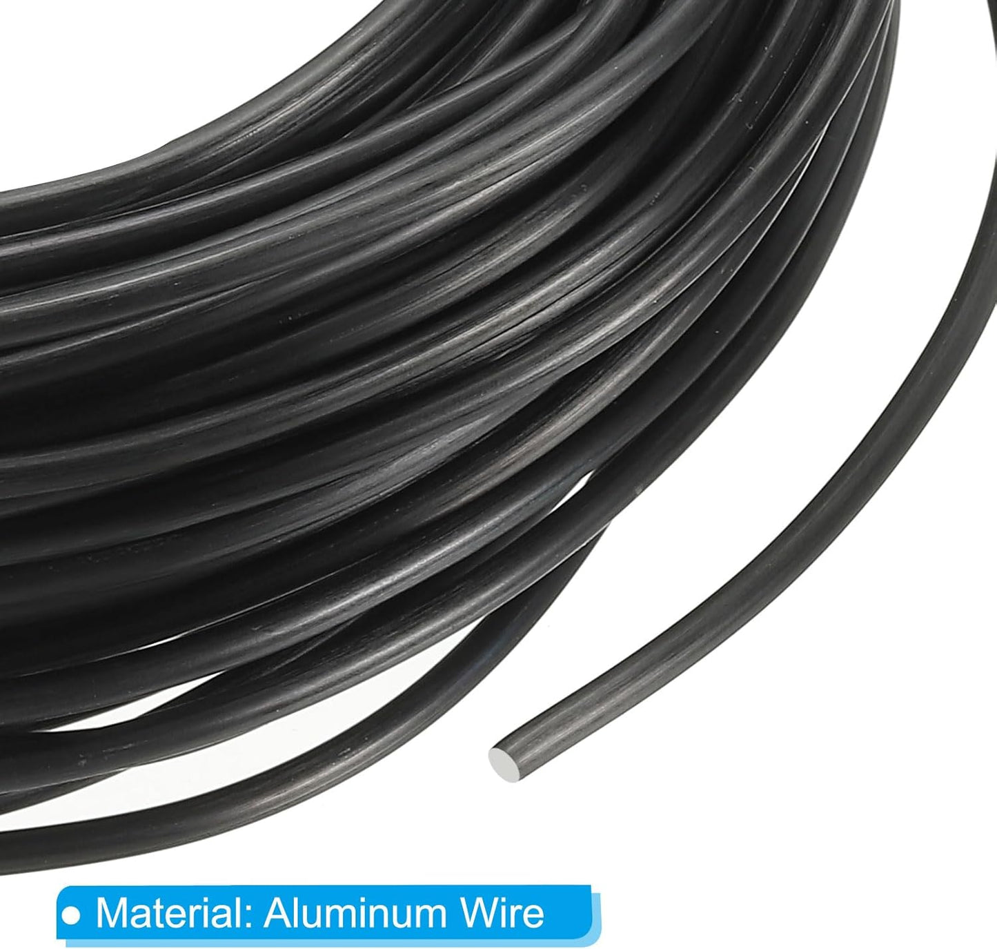 PATIKIL 2.5mm x 60ft Bonsai Training Wire,Floral Wire Stems Anodized Aluminum Tree Wire for Gardening Branch Fixing,Black
