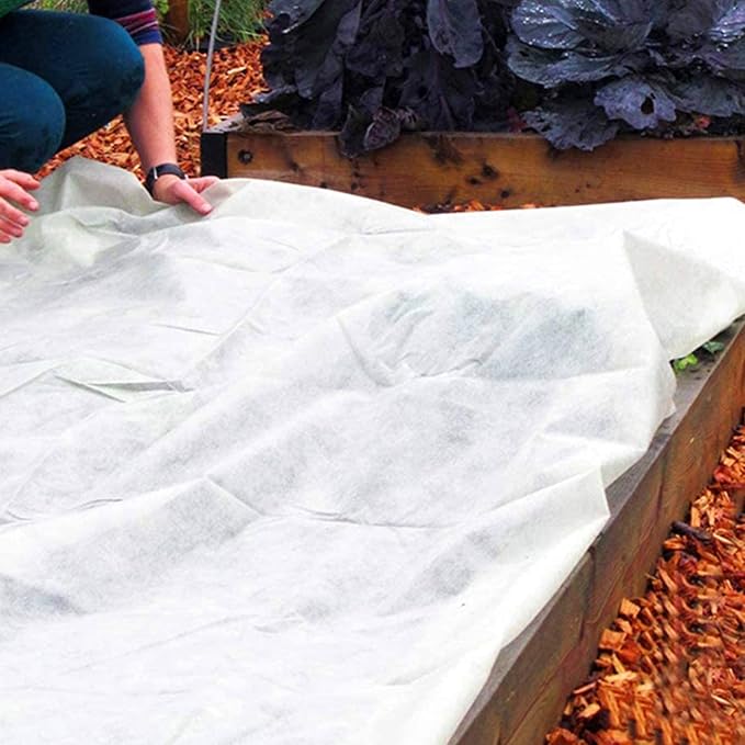Alpurple Winter Plant Covers Freeze Protection -Warm Rectangle Plant Protection Cover, Frost Cloth Blanket Protecting Fruit Tree Potted Plants from Freezing Animals Eating (13 x 6.5 Feet)