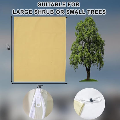 Rohuis 95x79 inch Huge Frost Cloths for Outdoor Plants Tree Covers Freeze Protection,2.82oz/yd² Thickened Winter Plant Covers with Zipper Drawstring,Frost Blanket for Wind,Sun and Bird