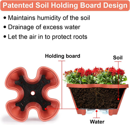 Vertical Planter 3 Tier Stackable Planters Garden Planters Strawberry Herb Flower and Vegetable Planter Indoor Outdoor Gardening Pots with Removable Wheels and Tools