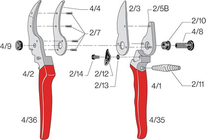 Felco F4 Pruning Shears – 9.25" Swiss-Made Garden Clippers for Pruning | Hand Pruners for Gardening | Garden Tool Cutter with Precision Bypass Blade, Aluminum Body, Replaceable Parts, Nut/Bolt Model