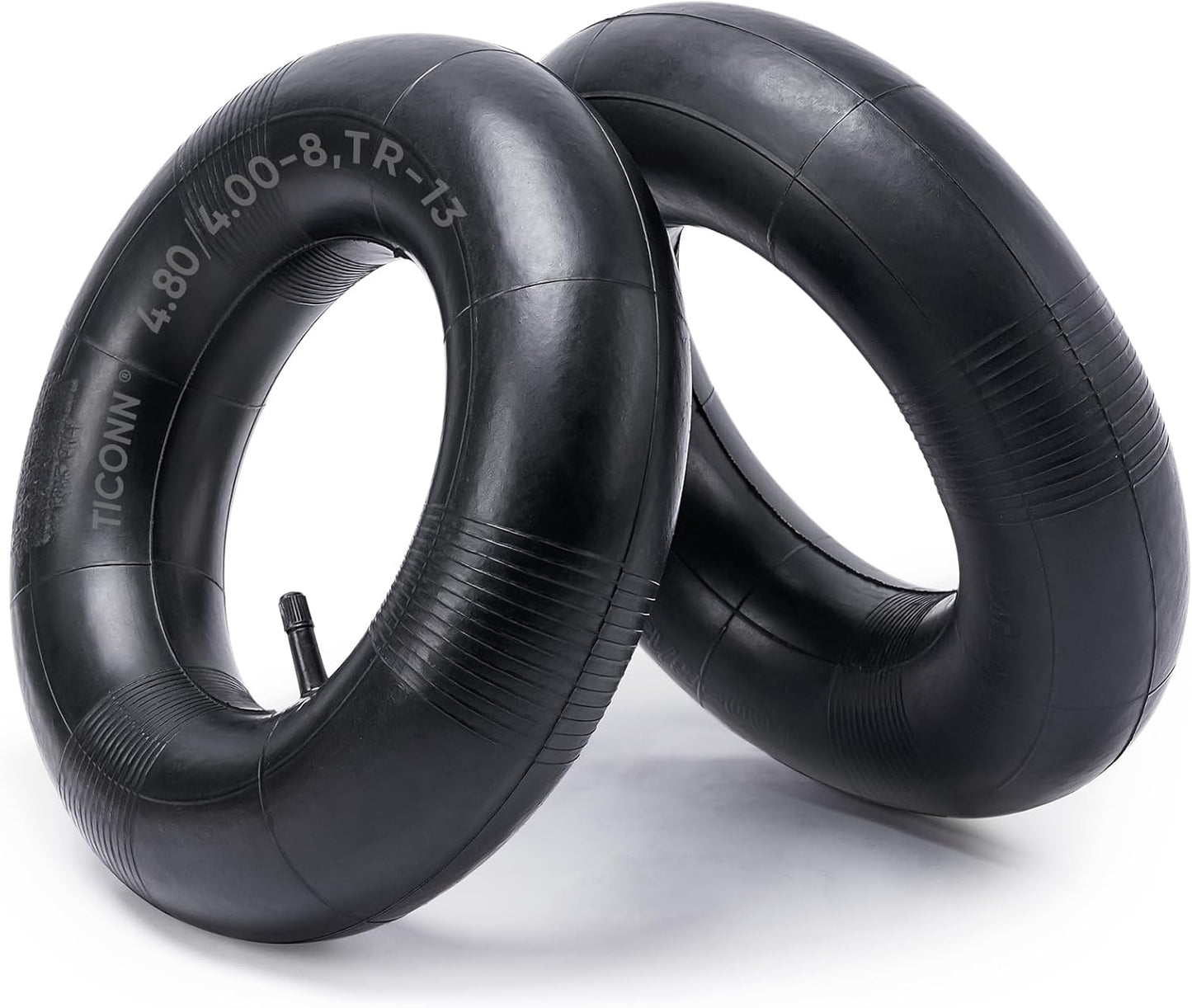 TICONN 4.80/4.00-8 Inner Tube, 2 Pack Inner Tire Tube for Wheelbarrow Tires, Replacement Tube with TR-13 Straight Valve Stem for Wheelbarrows, Mowers, Hand Trucks