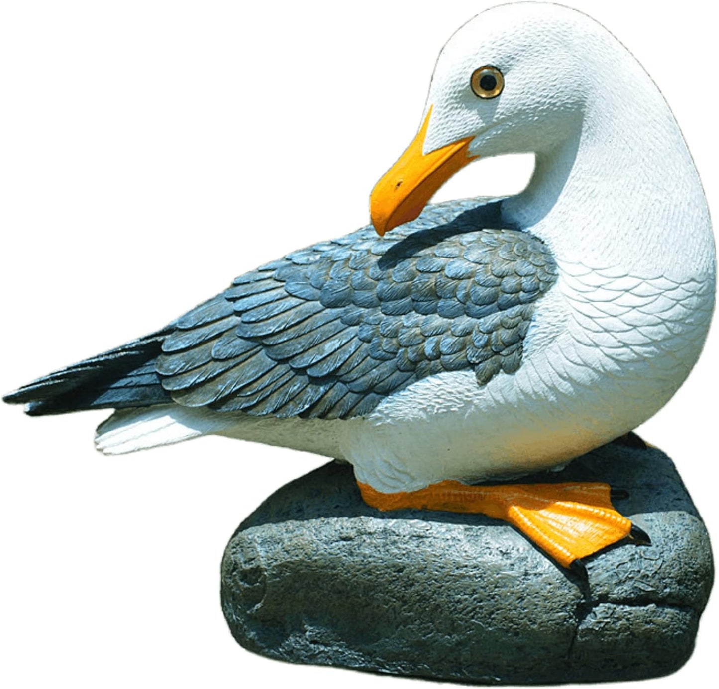Real Seagull Outdoor Sculpture,Garden Funny Bird Statue,Beach Statue,Resin Animal Seabird Ornaments,Coastal Beach Decor for Outdoor Table Decor for Garden,Terrace,Lawn,Yard