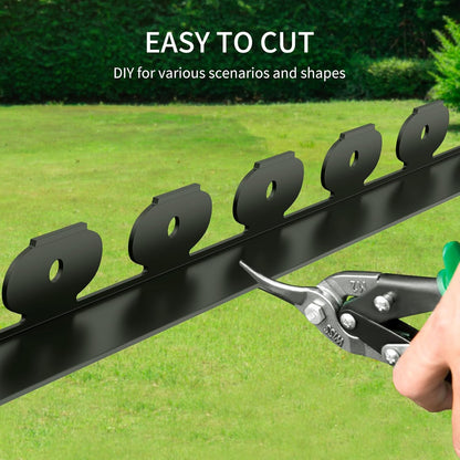 66FT Landscape Edging 2 in Tall with 70 Spikes, Garden Edging Border and 1 Hammer, Plastic Landscape Edging Border Lawn Edging for Landscaping, Flower Beds, Yard