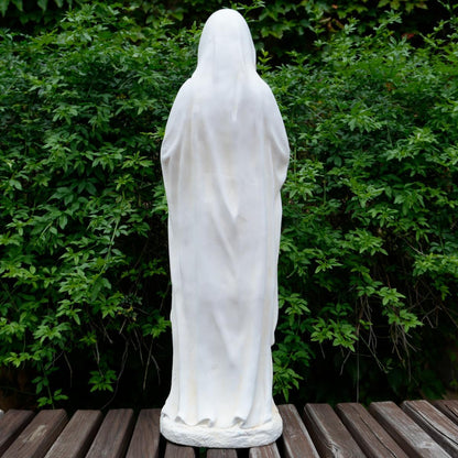 Virgin Mary Outdoor Statue - Religious Garden Statue, Blessed Mother, Virgen De Guadalupe, Large Outdoor Garden, Ivory