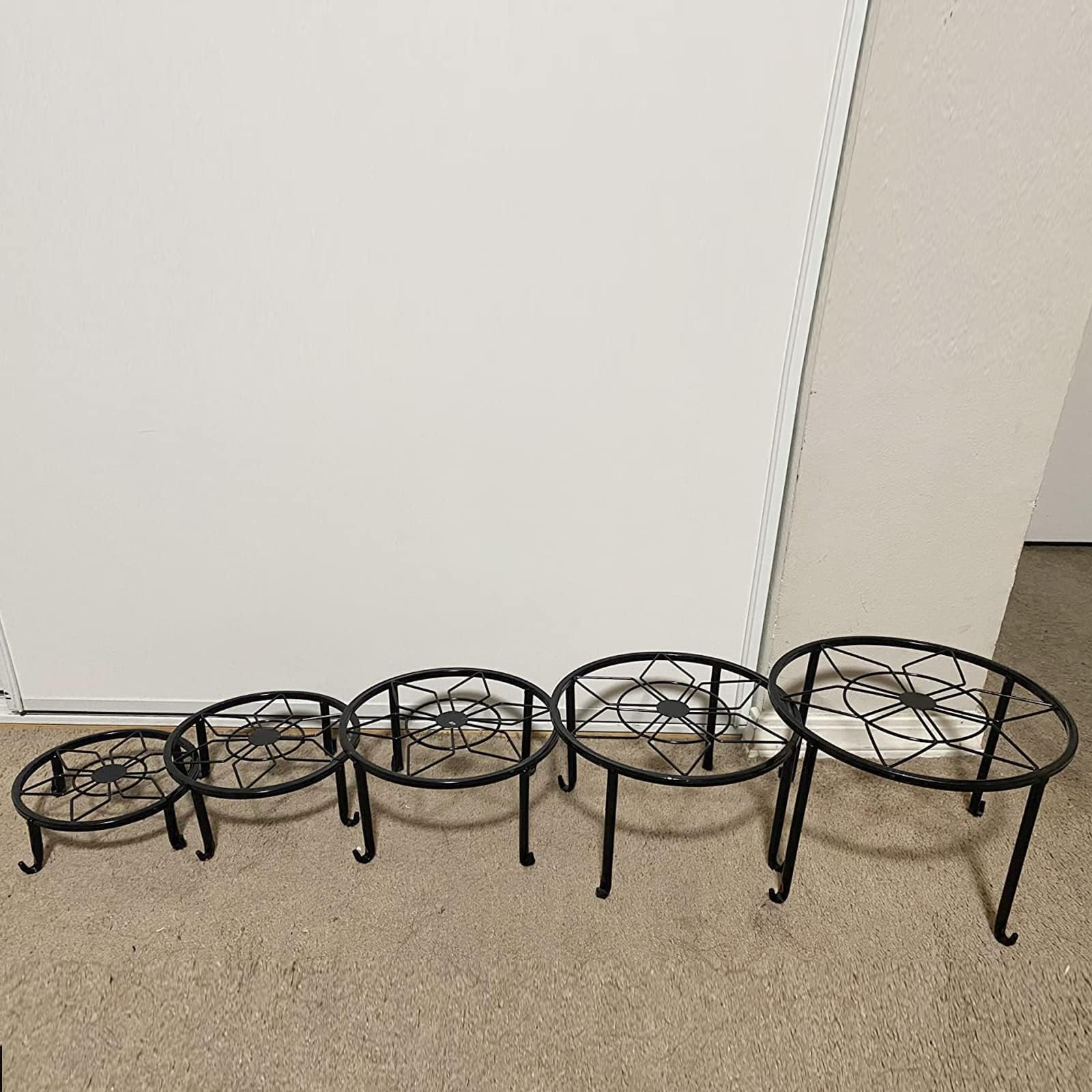 Autopromake 5 Pack Metal Plant Stands,Heavy Duty Potted Holder for Flower Pot,Indoor Outdoor Metal