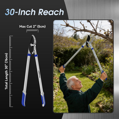 LINKOceans Loppers for Tree Trimming with Compound Action, 30 Inch Tree Trimmer, Thick Branch