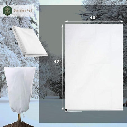 GardenPal 2 Pack Plant Covers Freeze Protection, 40''×47'' Thicken Frost Cloth with Drawstring Reusable for Outdoor Plants (40''×47''(2pcs))