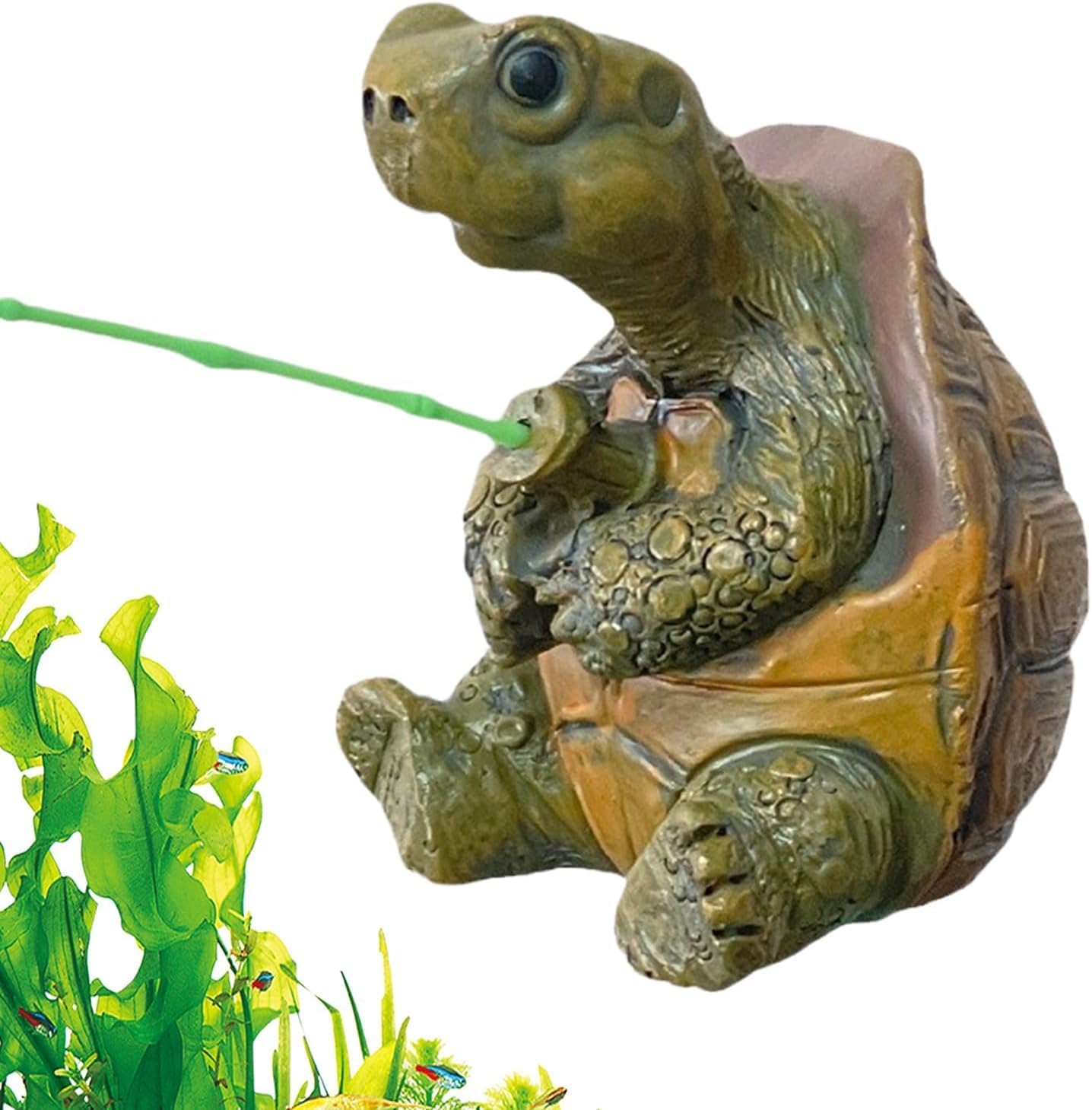 Banax Charming Resin Turtle Fishing Statue, Statue Cute Handmade Turtles Figurine Decor for Outdoor Garden, Patio, and Pond Decor, Ideal Gift Turtle Decor