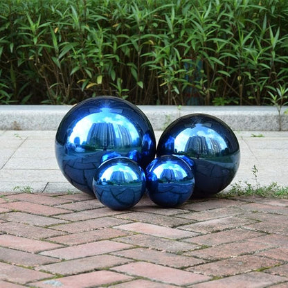 8 Inch Blue Stainless Steel Gazing Ball, Mirror Garden Globe, Home & Garden Decor