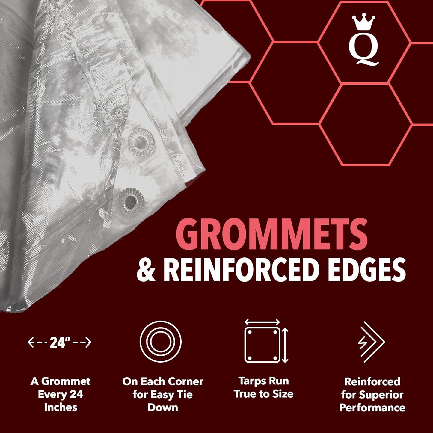 QUEEN OF TARPS | 10x12 Light Duty Tarp Waterproof, 70 GSM is 7 MIL, UV/Tear Resistant Tarp, Camping, Outdoor Furniture, Car, Tents, Painting, Firewood Protection | 10x12, Light Duty