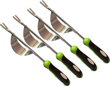 Garden Guru Dandelion Weeder Tool with Ergonomic Handle - Stainless Steel Weed Puller for Planting, Weeding, Flower and Vegetable Care in Lawn Garden Yard | Rust Resistant (Fulcrum 4 Pack)