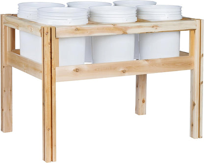 Greenes Fence Six Bucket Elevated Cedar Wood Garden Frame, 43 in. x 28 in. x 30 in. - Made in USA with North American Cedar