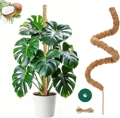 Moss Pole,63 Inch Monstera Plant Support, Upgraded 7mm Aluminum core Moss Poles for Climbing Indoor Plants DIY, Coco Coir Plant Pole Moss Plant Stick Support Stake Kit for Potted Plants Pothos