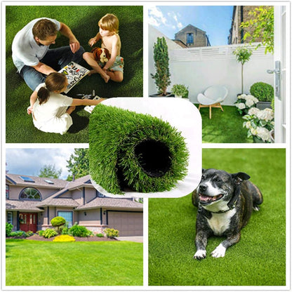 Artificial Grass Turf 11FTX63FT, 1.38" Pile Height Realistic Synthetic Grass, Indoor Outdoor Pet Faux Grass Astro Rug Carpet for Garden Backyard Patio Balcony