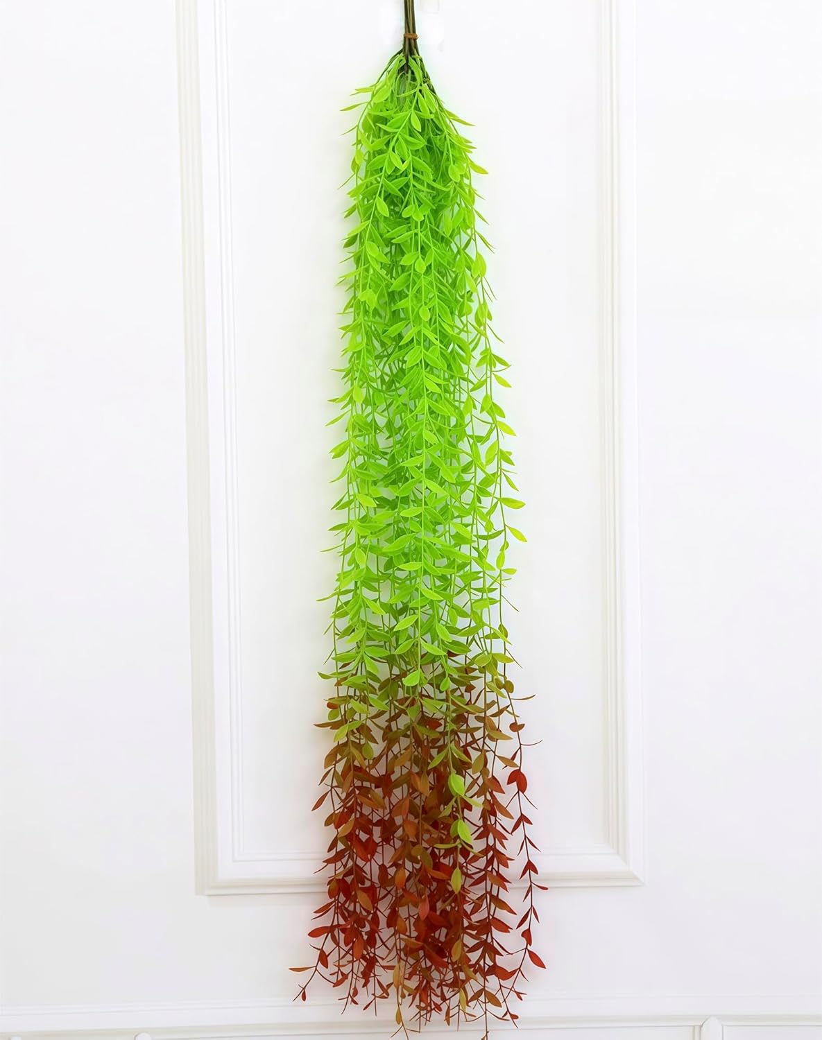 5 Pack Artificial Hanging Willow Vine (3.3ft) - Fake Greenery Plants for Indoor/Outdoor Decor, Wedding & Photography - Red Tail Design (No Basket Included)