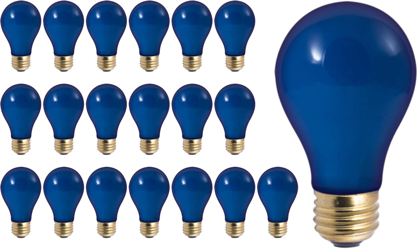 GoodBulb 60W Plant Grow Light Bulb Blue Grow Light A19 Shape & E26 Base High Output Grow Light Blue Light Color Pack of 20 Bulbs