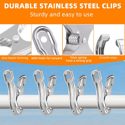 Greenhouse Clips 80 pcs for Garden Netting, Stainless Steel Garden Clips with Strong Grip keep Plant Cover or Shade Cloth securely, Garden Clamps Use on 3/8″, 1/2″, 3/4″ Hoops