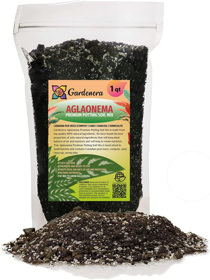 Gardenera Premium Aglaonema Plant Potting Mix - Crafted for Healthy Growth and Radiant Foliage - 1 Quart, MAIN-AGLAONEMA-1QT
