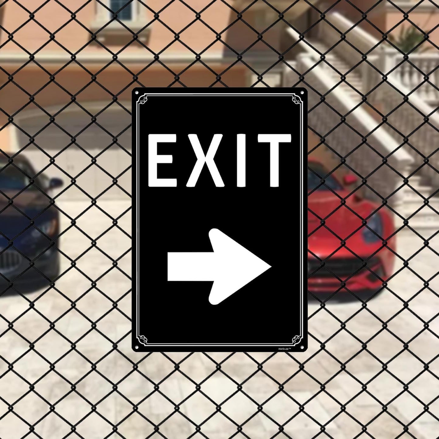 8x12" Exit Sign With Left Arrow - High-Intensity Aluminum Parking Lot Sign, Weatherproof & Fade-Resistant, Ideal for Outdoor & Indoor Use - Curbside Sign