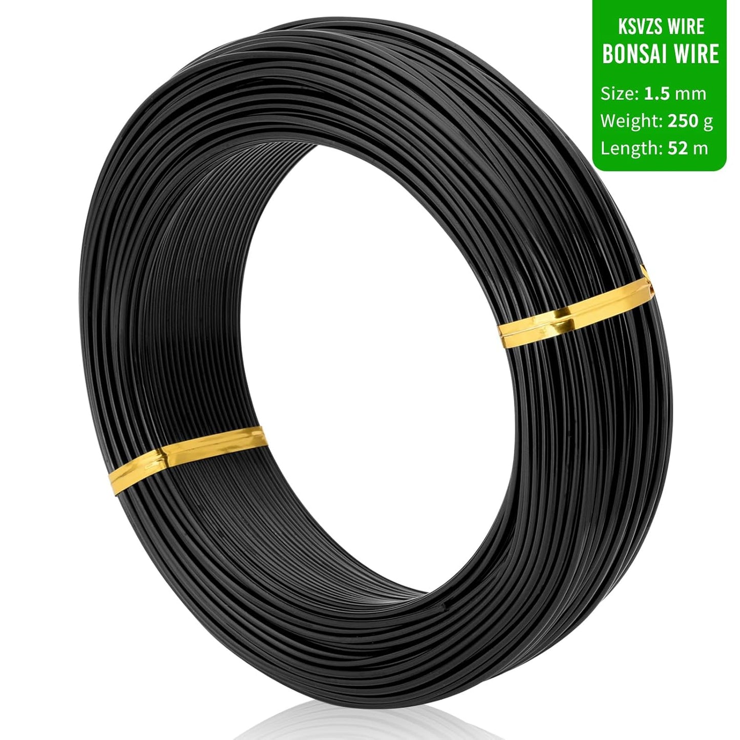 Black-1.5-Anodized Aluminum Bonsai Training Wire 250g Large Roll,Many Size to Choose,KSVZS Bendable Metal Wire for Crafts,Sculpting,Armature and Daily Use,Necessities for Family