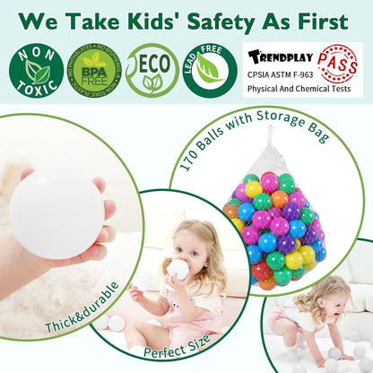 TRENDPLAY Plastic Balls for Ball Pits - Hollow Balls- Safe and Exciting Playtime - Perfect for Baby Pools, Birthday Party Decoration
