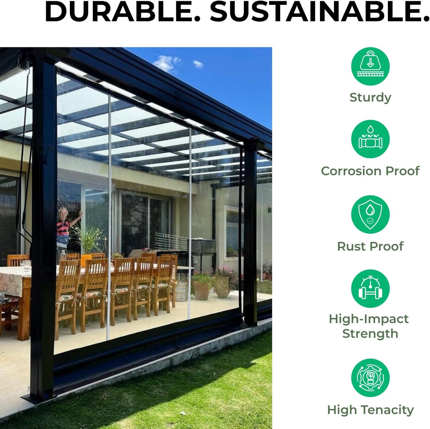 Aluminum H Connectors - Fits 4mm, 6mm, 8mm, or 10mm Twin-Wall Greenhouse Panels, Join 2 Pieces of Panels Together, 4-Foot Length, 10 Pieces (10mm Aluminum H Connectors - 4ft)