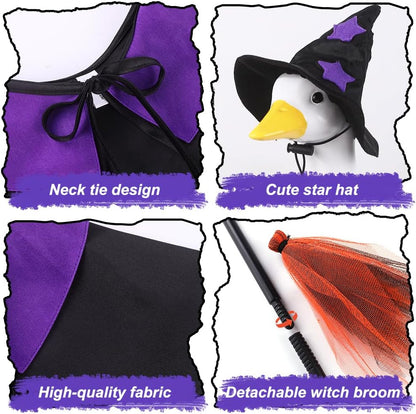 DIYDEC Halloween Goose Outfit Witch Lawn Porch Goose Clothes Fall Halloween Goose Costume for 23" Geese Outdoor Patio Yard Lawn Decoration