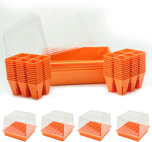 Bootstrap Farmer Countertop Seed Starter Kit in Orange, Reusable 1010 Tray Bundle with Inserts and