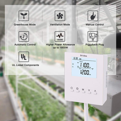 Briidea CO2 Controller and Monitor, Day and Night Programmable CO2 Controller with Remote Sensor for Greenhouses