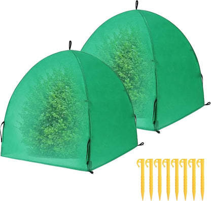 2 Pack Winter Plant Covers Freeze Protection, Shrub Covers Warm Plant Tents for Winter, Frost Protection for Outdoor Plants from Freezing Animals Eating (22" x 22" x 22")