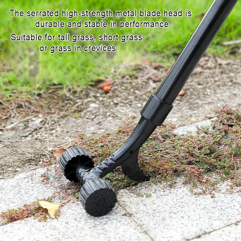 Crevice Weeding Tool with Wheel,Adjustable Handle Length, Allowing for Effortless clearing of Weeds in Corners.