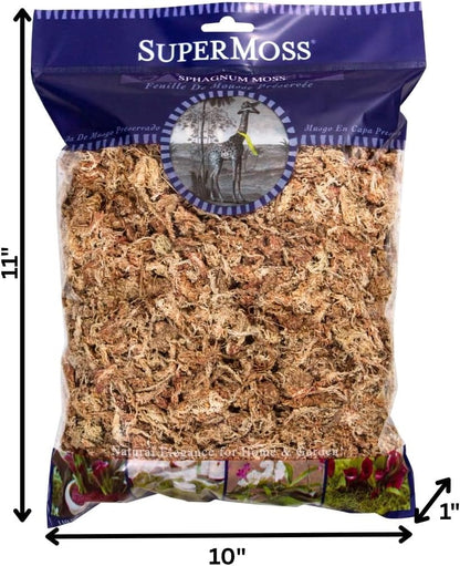 SuperMoss (22306) Orchid Sphagnum Moss, Premium Grade Long Fiber Superior Water Retention for Orchids and Nursery Plants, 175 Cu. in. (Appx. 4 Oz)
