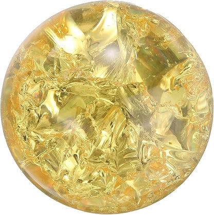 uxcell 30mm/1.2" Crystal Sphere Ball Ice Cracked Glass Solid Decorative Sphere Crystal Ball Prop Ornament for Feng Shui Divination Fortune Telling Tabletop Fountain Decoration, Yellow